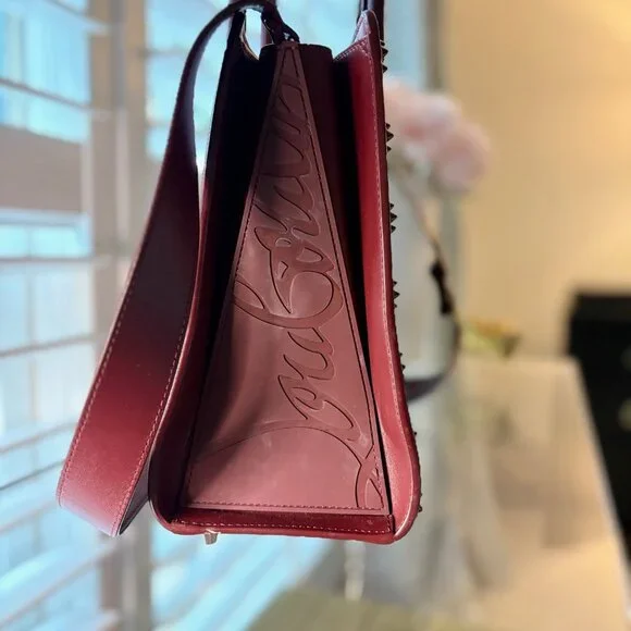 Christian Louboutin Paloma Studded Medium Bag Bordeaux Excellent Condition - Picture 6 of 14